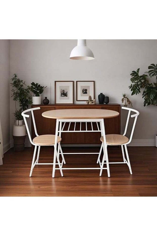 Alyaz 1+2 Dining Set - Stylish Sonoma Oak/White Dining Roo