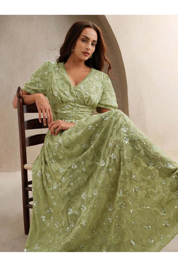 Rochie maxi, verde