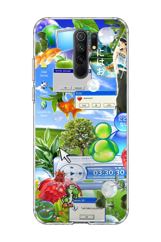 Redmi 9 Compatible Green Nature Desktop Printed Transparent Phone Case