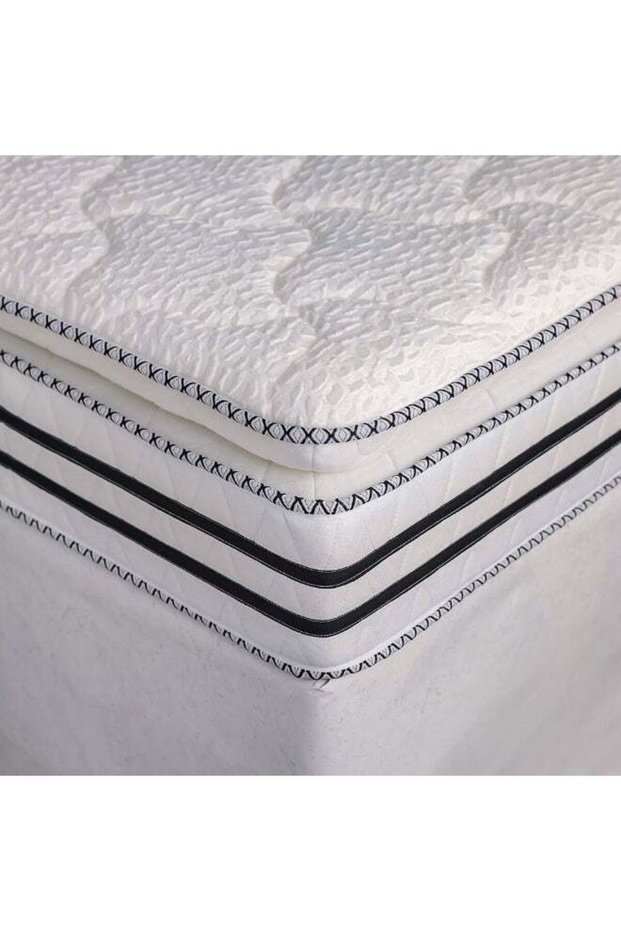 Royal Pillow Top Bonnel Side Encased Mattress | Medium Firm Feel | Single Bed Mattress | Spine Balance For Pressure Relief | W 90 x L 200 cm | Thickness 30 cm - White