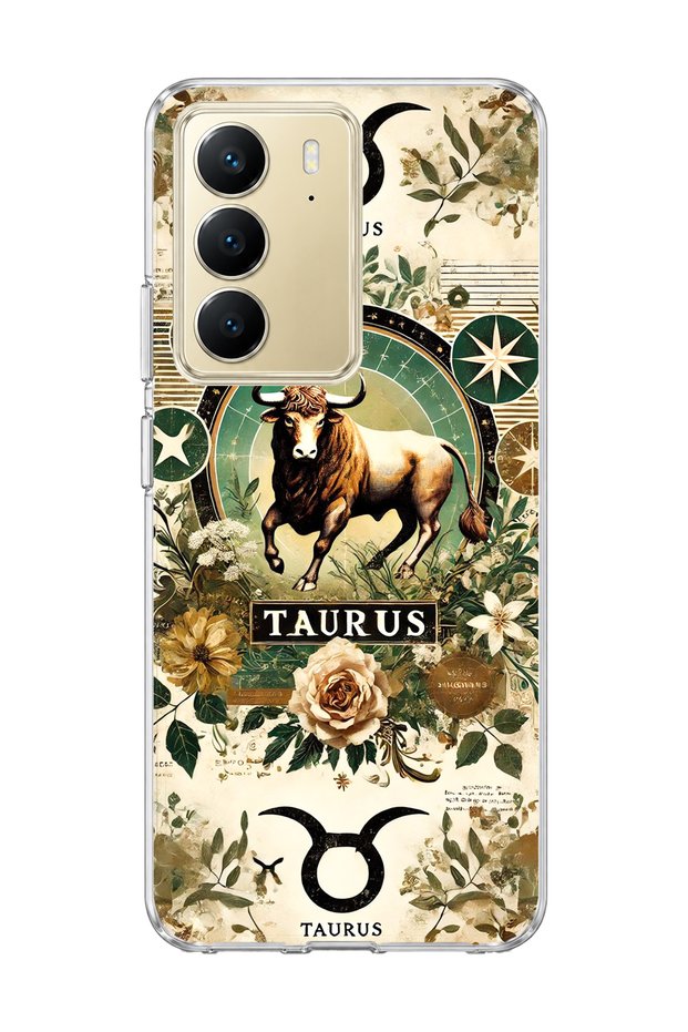 Realme C75 Compatible Taurus Sign Printed Transparent Phone Case