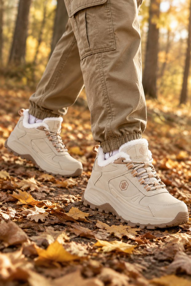 2741 Beige Color Women's Comfort Casual Trekking and Outdoor Shoes