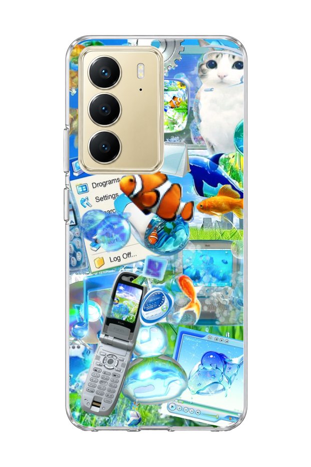 Realme C75 Compatible Clownfish Cat Printed Transparent Phone Case
