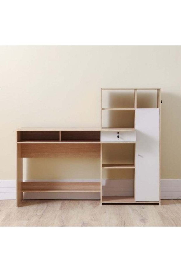 Estonia Study Desk With 1 Door And Drawer+Shelves | Comput