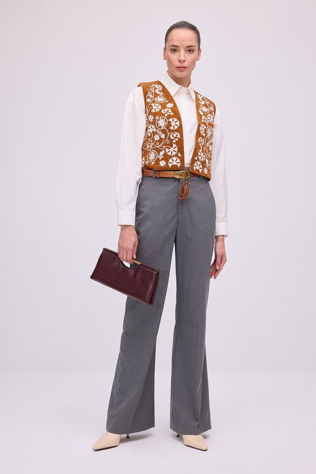 Embroidered Short Vest
