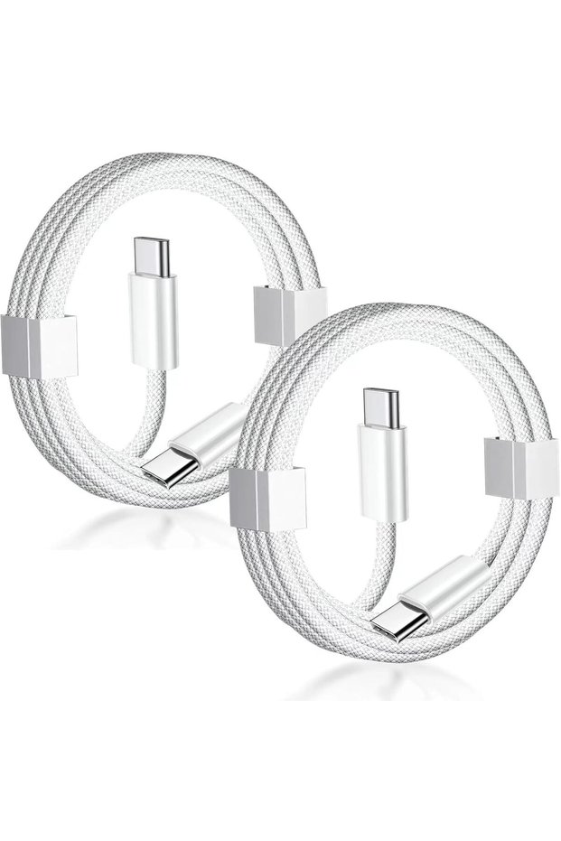 كابل شحن USB C إلى USB C، عبوة من قطعتين، 1 متر، 60 واط، كابل شحن USB C مجدول من النايلون، شحن سريع، نوع C للبيانات