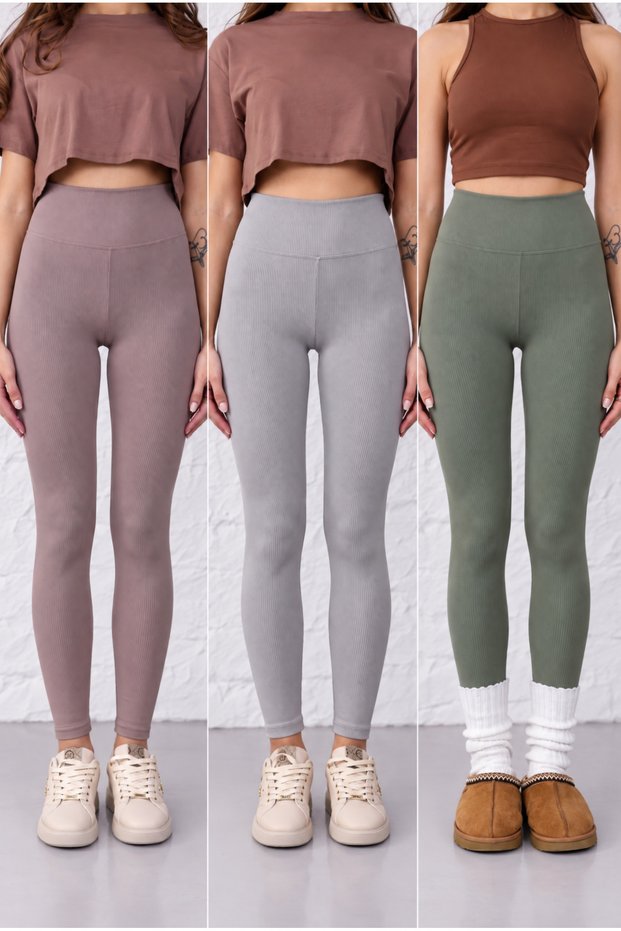 3-Pack Advantage Package Women's No-Show Extra Flexible High Waist Ribbed Leggings