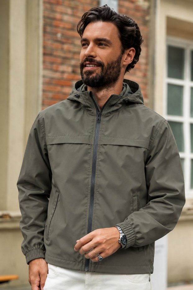 Men's Hooded Zippered Casual Seasonal Jacket