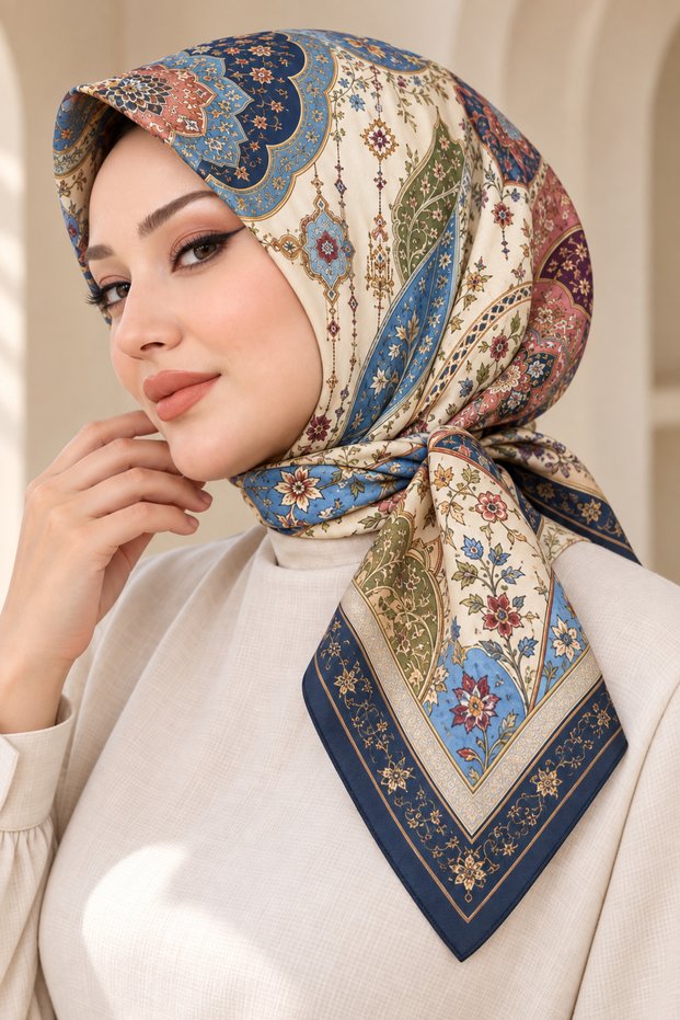 وشاح ناعم منقوش - 100