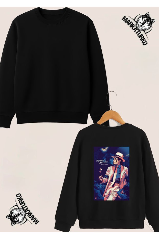 Michael Jackson Custom Design Sublimation Back Printed Crew Neck Sweatshirt