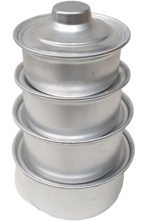 المفرج للأوانى المنزلية 4 Piece Cooking Pot Silver 500ml