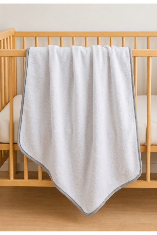Outlet/ Single-Layer Cotton Pique Fabric Baby Blanket for Girls and Boys 77X98 Cm/Light Gray