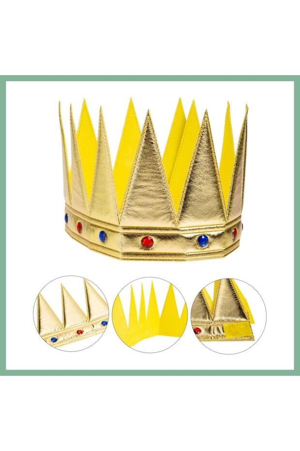 Gold Color Eva Soft King Royal Crown Adult Child Compatible 55 cm Bsk2026
