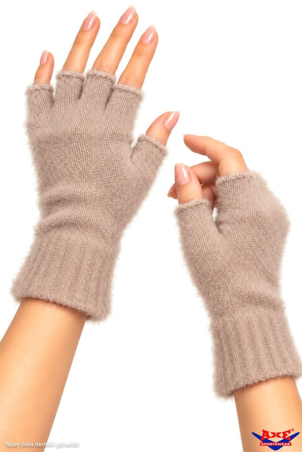 Winter Powder Color Soft Textured Fingerless Cut-Out Half Finger Plush Comfortable Use Luxury Gloves Glove