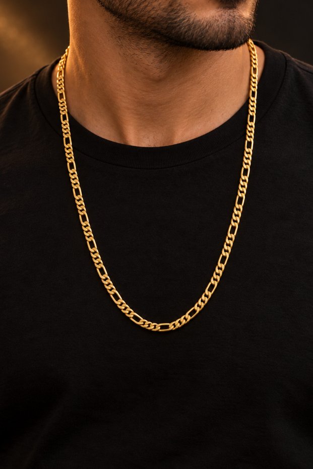Textured Figaro Chain Men's Necklace