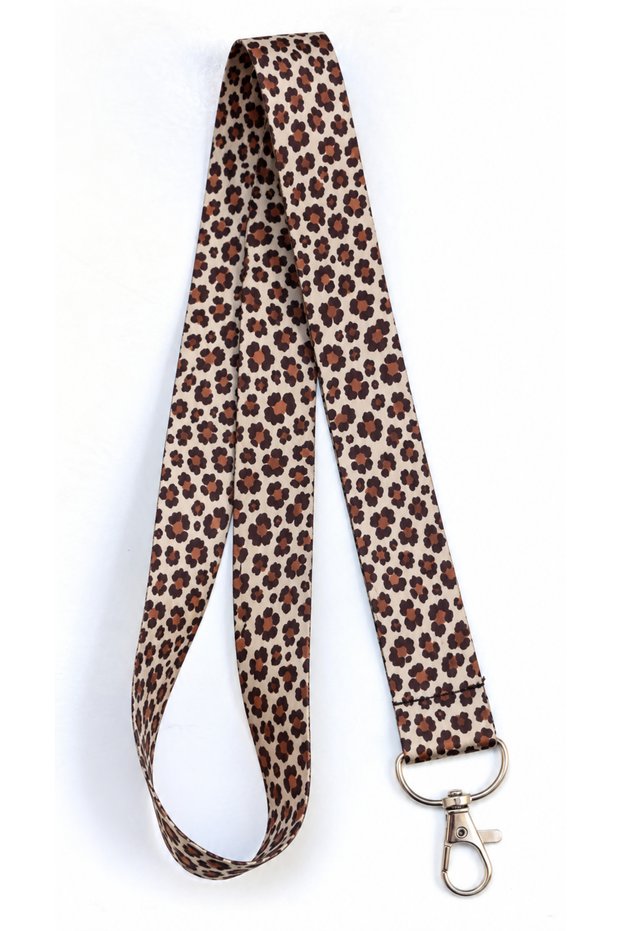 Leopard Patterned Card Neck Strap - Phone Strap - School, Hospital, Chef, Security, Sports (Can Be Combined with Caps in Our Store)