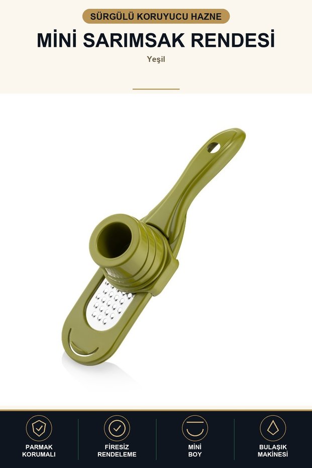 Mini Garlic Grater with Sliding Protector Ginger Chocolate Grater with Stainless Blade Green