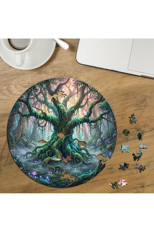 Magnificent Tree of Life Design Special Cut Round 272 Piece Wooden Puzzle Mpda654