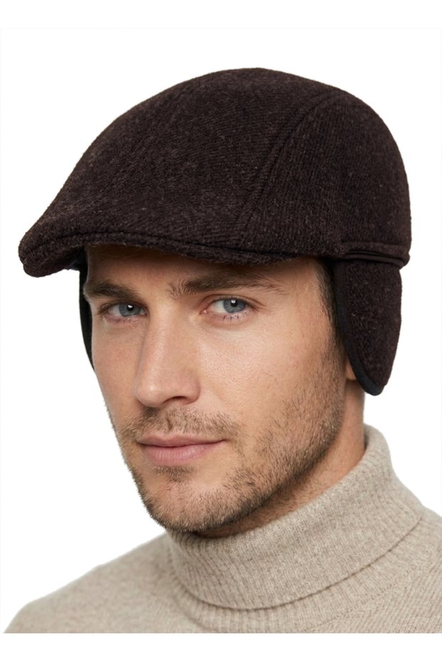 Men's Woolen Earflap Duck Hat - Winter Hat with Ear Protection British Hat