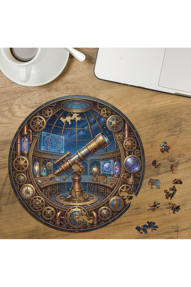 Steampunk - Observatory Design Special Cut Round 272 Piece Wooden Puzzle Mpda617