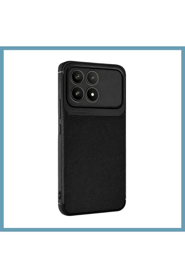 غطاء كربوني متوافق مع Poco F8 Pro مع خاصية التركيز التلقائي - أسود MBT06