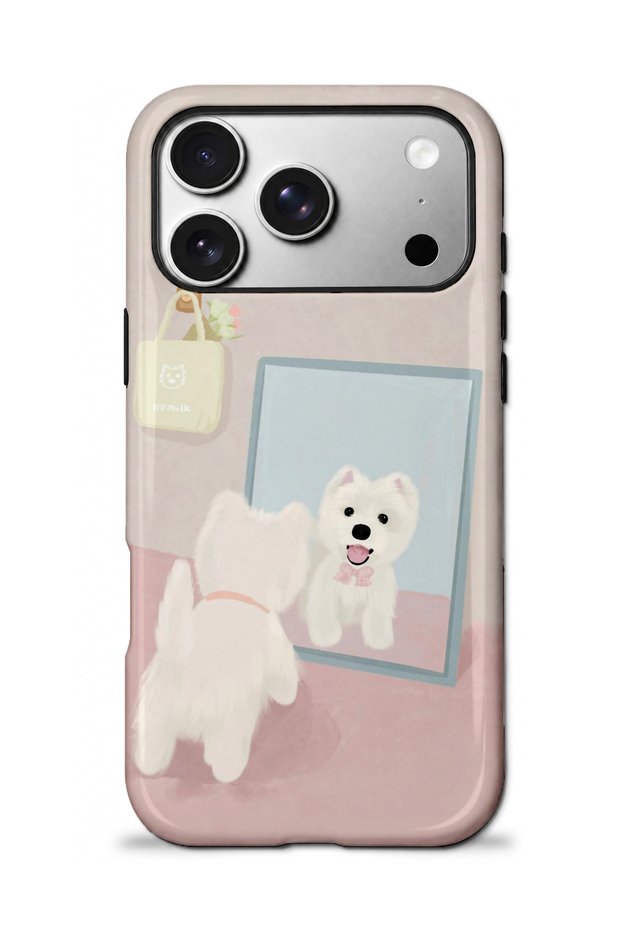 iPhone 17 Pro Compatible - Cute Puppy, Double Layer Cover, Glossy Surface Protective Case