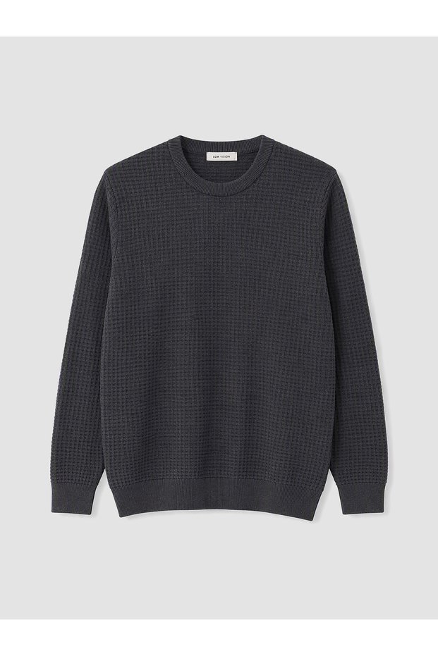 Peak New Season Anthracite Crew Neck Men's Knitwear Sweater
