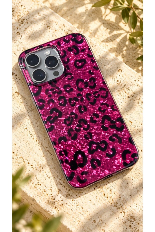 iPhone 14 Pro Max Compatible Leopard Case with Hologram Mosaic Pattern Ultra Protection
