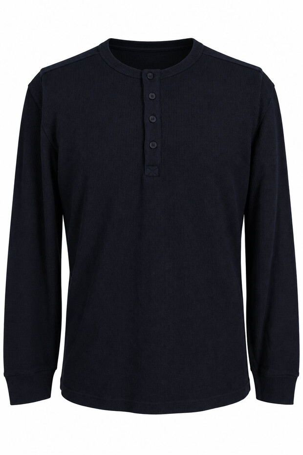 Waffle Triko Indigo Men's Sweatshirt 5852