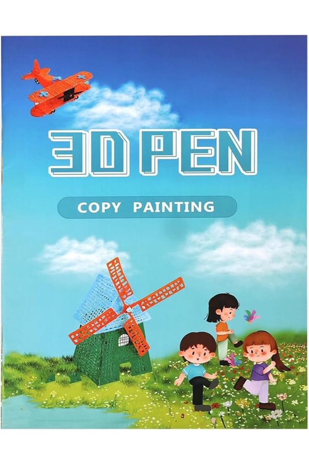 كتاب استنسلات قلم الرسم ثلاثي الأبعاد، 20 صفحة، 40 نمطًا، مع لوحة رسم شفافة قابلة لإعادة الاستخدام من مادة PVC، وقوالب رسم