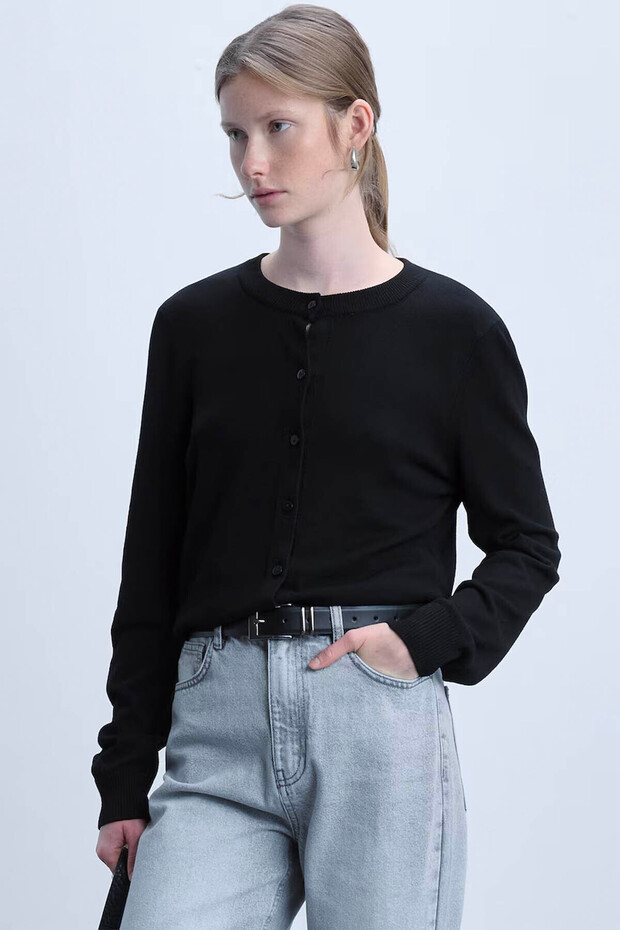Regular Fit Black Women's Cardigan D6282Ax/Bk81