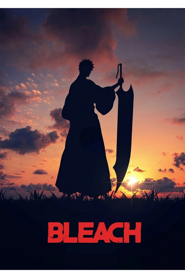 Ichigo Silhouette Anime Metal Poster - Magnetic Wall Art Print