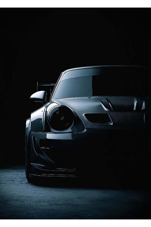 Dark Sports Race Car Metal Poster - Magnetic Wall Art Print