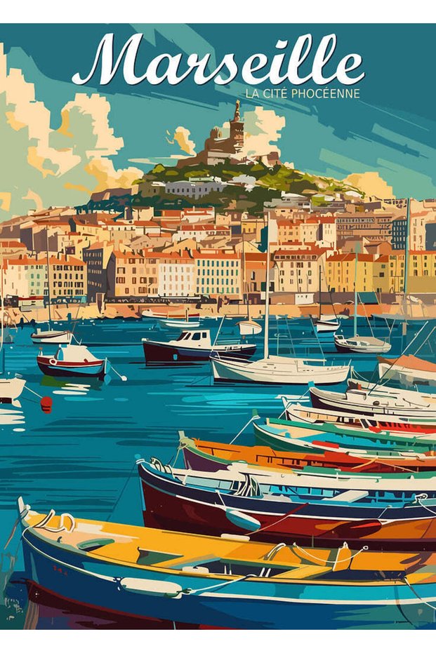 Marseille, France Travel Metal Poster - Magnetic Wall Art Print
