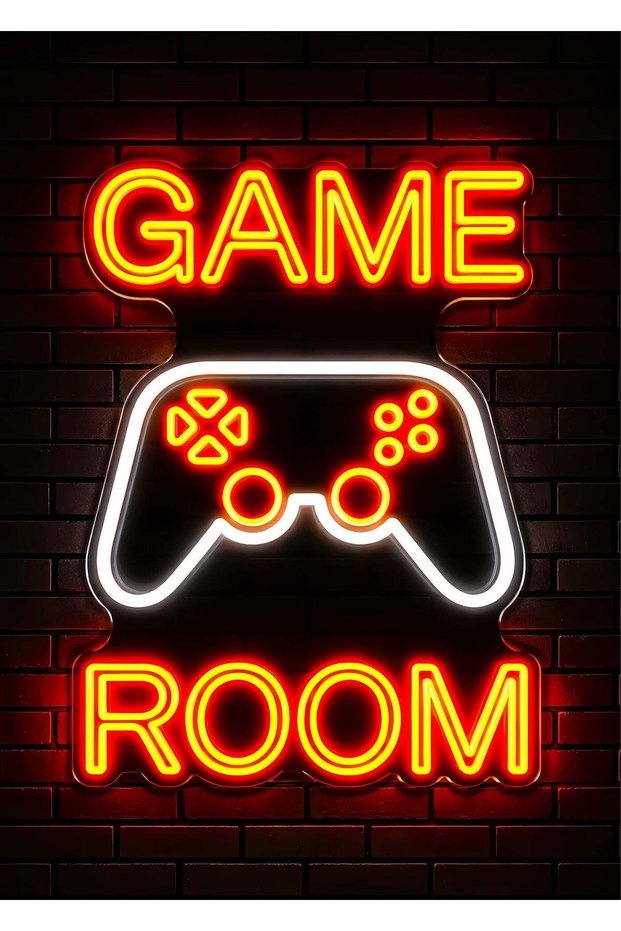 Game Room Neon Sign Gaming Metal Poster - Magnetic Wall Art Print
