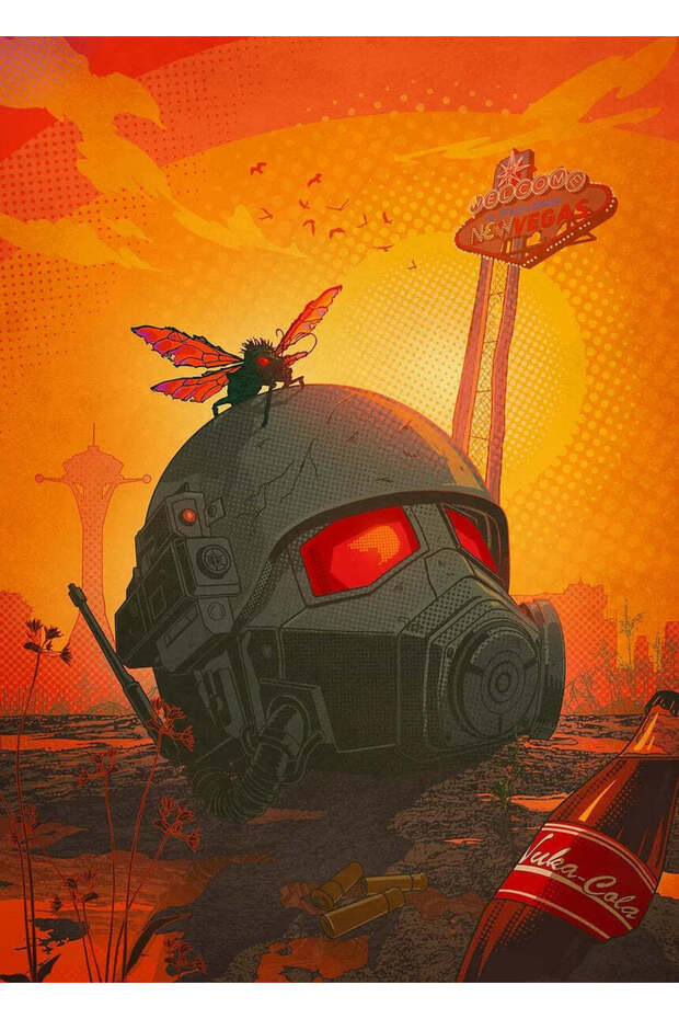 Fallout Wasteland Vigil New Vegas Icon Gaming Metal Poster - Magnetic Wall Art Print