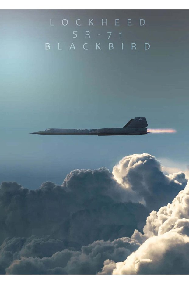 SR-71 Blackbird Pop Art Metal Poster - Magnetic Wall Art Print