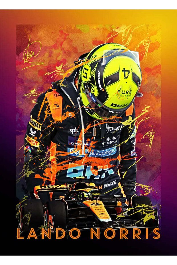 Lando Norris Racing Metal Poster - Magnetic Wall Art Print
