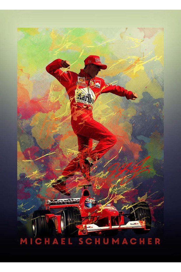 Michael Schumacher Racing Metal Poster - Magnetic Wall Art Print
