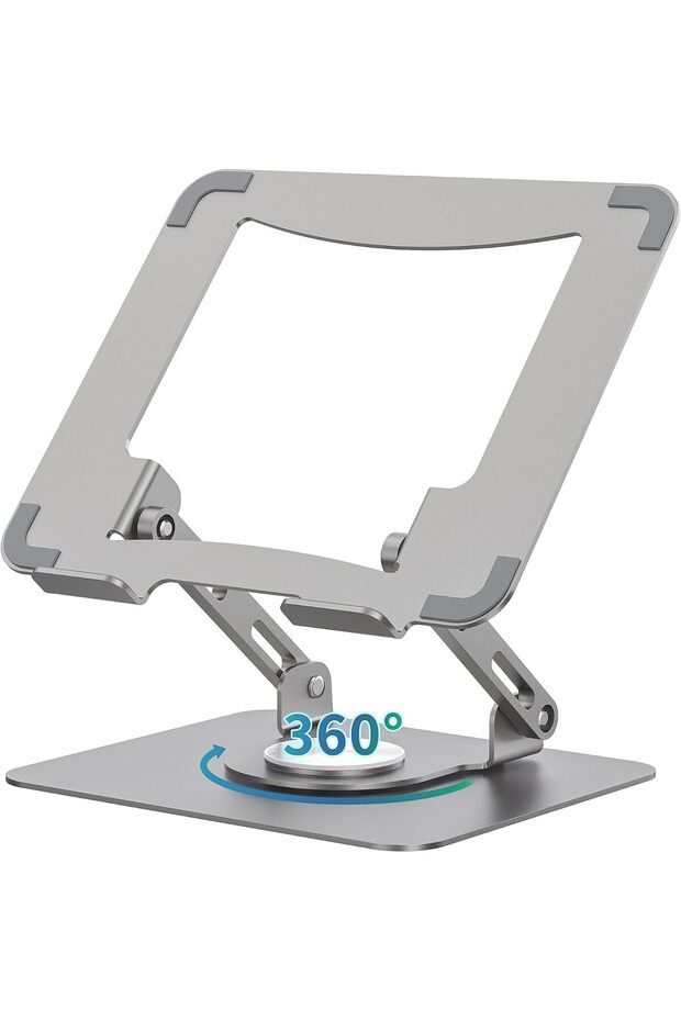 Laptop Stand, Adjustable Computer Stand with 360° Rotating Base, Ergonomic Laptop Riser for Collabor