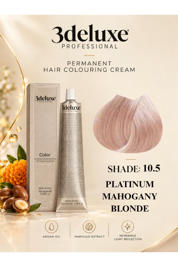 Hair Color Cream With Argan Oil & Marigold Extract Platinum Mahogany Blonde 100ml 10.5