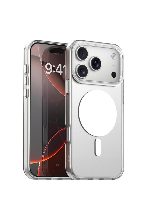 Case Compatible with Apple iPhone 18 Pro Max New Generation Magsafe Supported Cover with Velvety Buttons Transparent