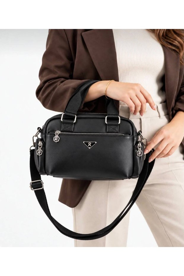 Women's Multi-Compartment Soft Hand and Shoulder Bag