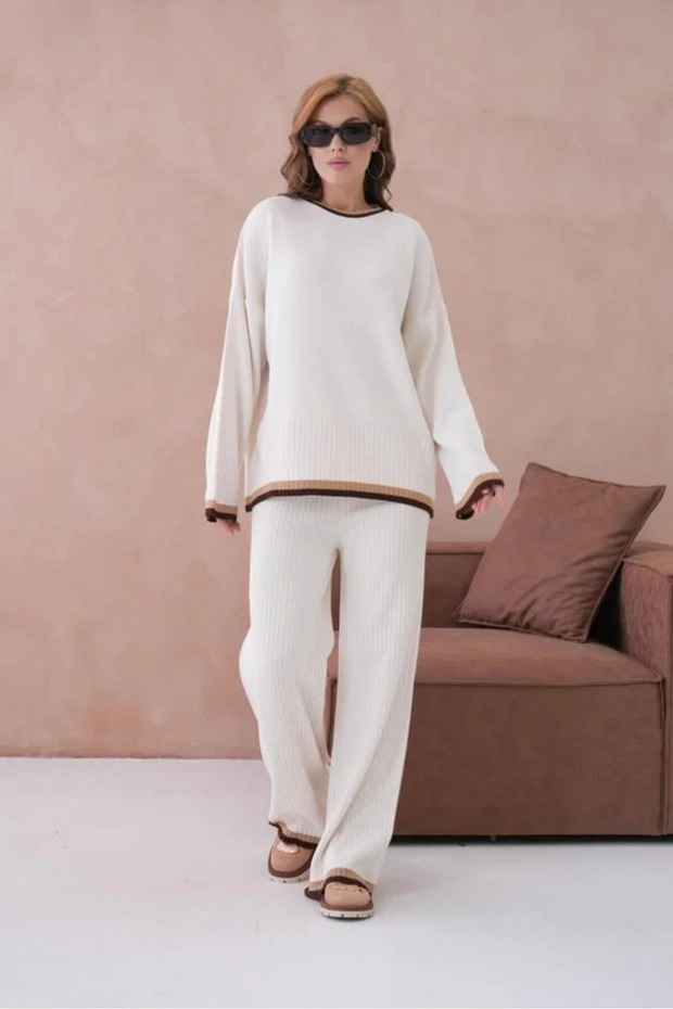 Line Detail Knitwear Set