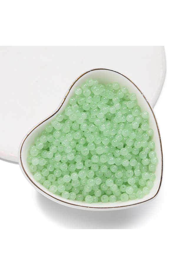 100pcs Green 50/100pcs 4mm Colored Glass Imitation Jade Round Beads Spacer Beads for DIY Earrings Ne