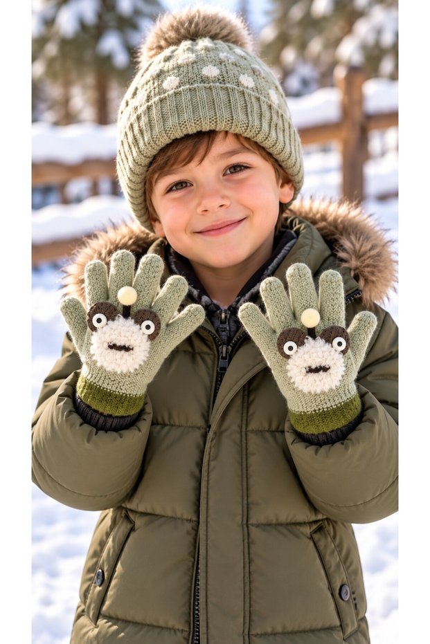 Ki̇tti̇ 26220-04 Men's 3-6 Years Knitted Gloves