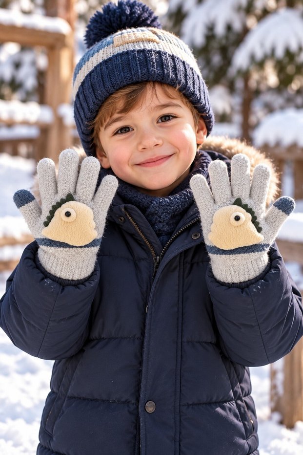 Ki̇tti̇ 26220-04 Men's 3-6 Years Knitted Gloves