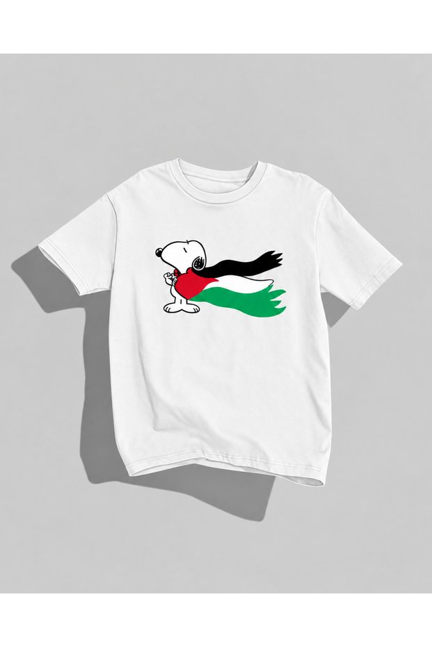 Palestine Themed Snoopy Printed Oversize T-Shirt