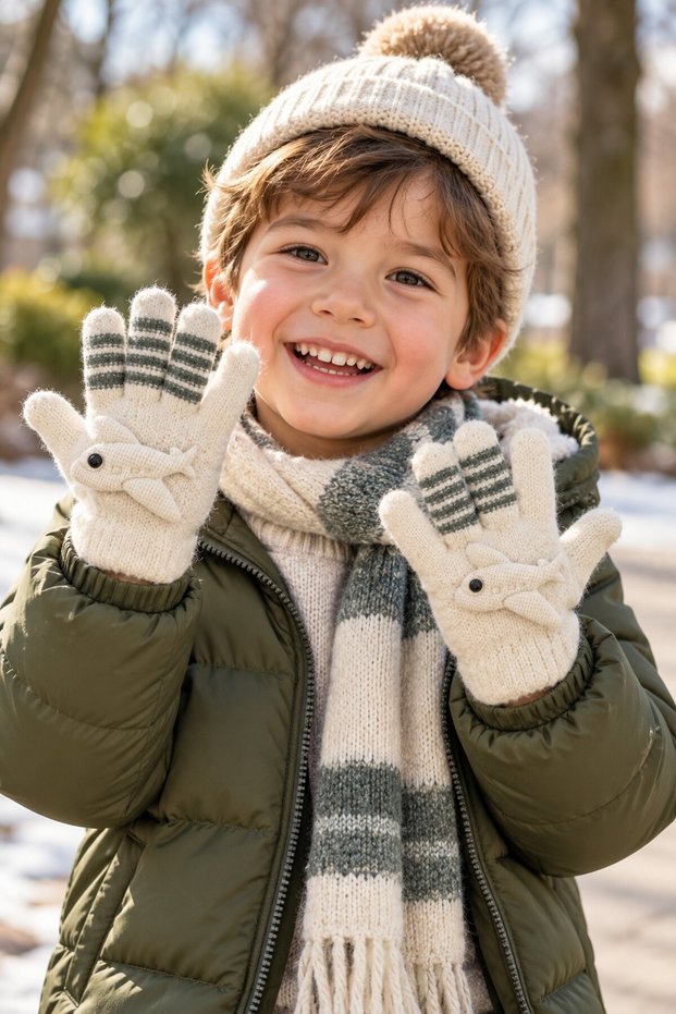 Ki̇tti̇ 26220-06 Men's 3-6 Years Knitted Gloves