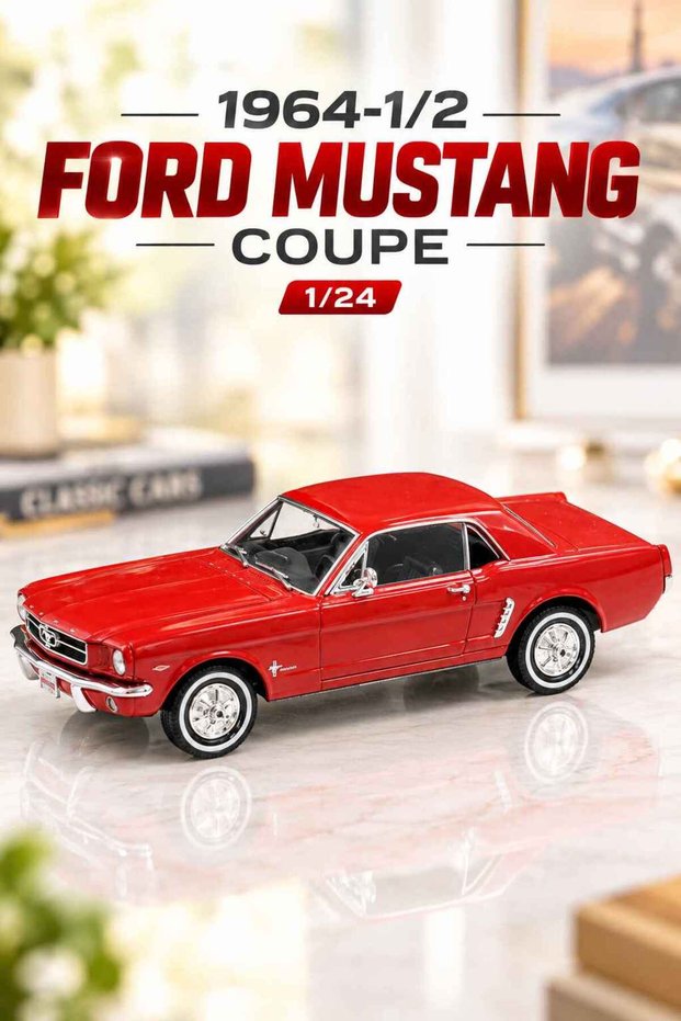 1964-1/2 Ford Mustang Coupe Red 1/24 Diecast Metal Model Car